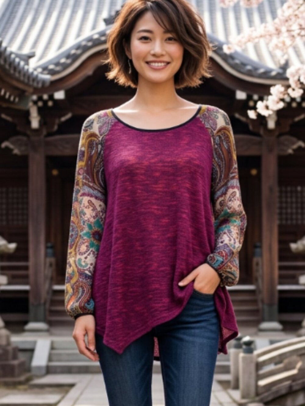 Poeme by citron layered art to wear lagenlook blouse top